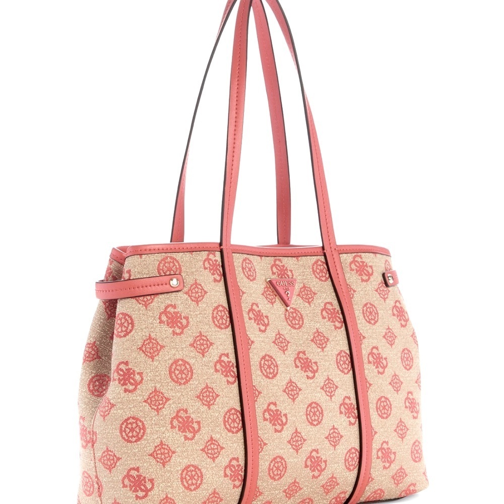 Guess‎ Red and Cream Patterned Tote - Picture 3 of 6